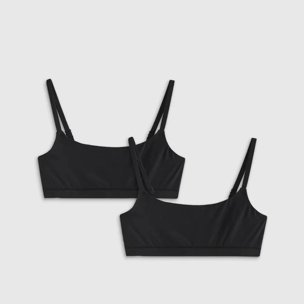 Quince Second Skin Scoop Neck Bralette in Black Size x-Large G253